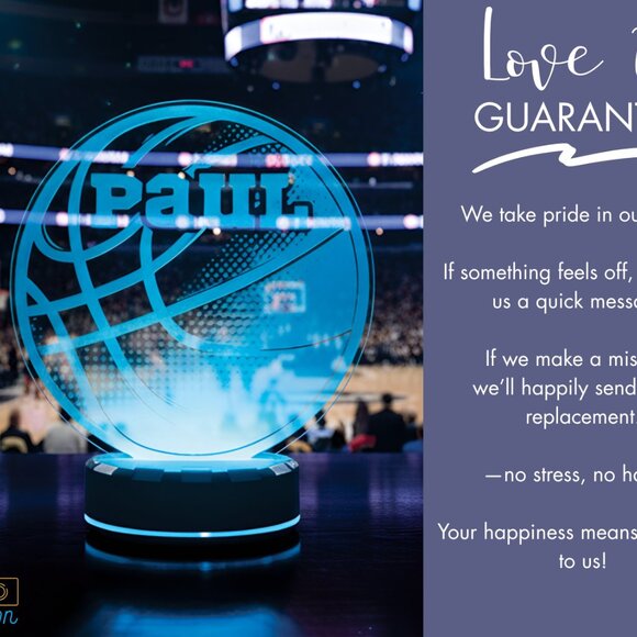Basketball Night Light – Personalized LED Lamp for Athletes & Fans - Picture 6 of 8